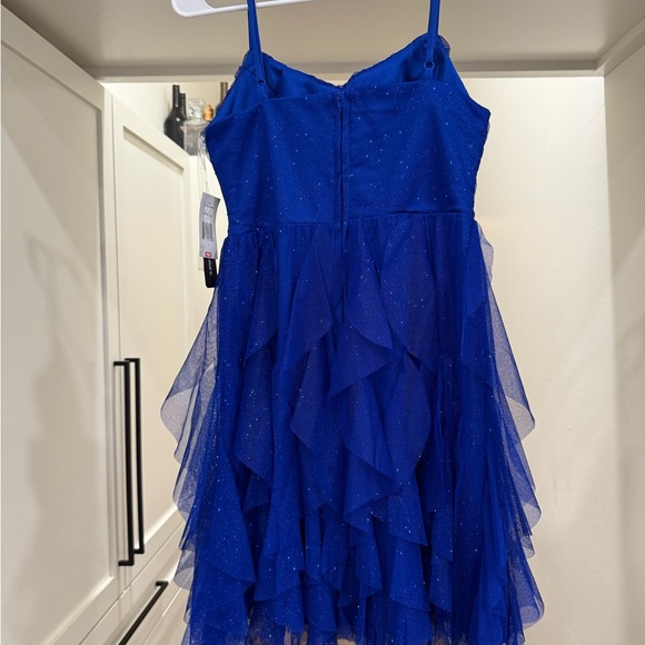 Sparkling Blue Ruffled Dress - Picture 2 of 3